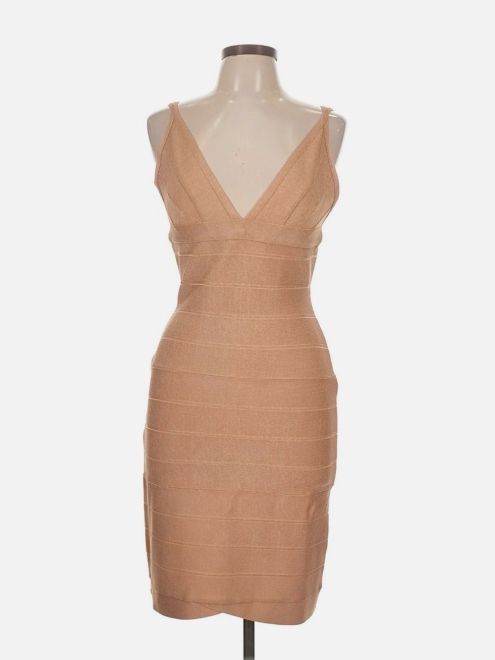 Herve Leger Beige Bandage Mini Dress
